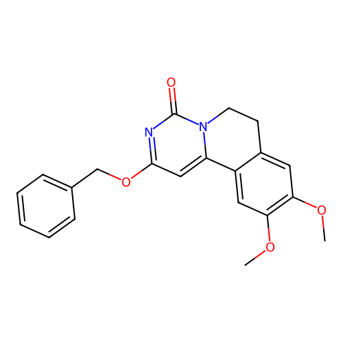2-(benzyloxy)-9,10-dimethoxy-6,7-dihydro-4H-pyrimido[6,1-a]isoquinolin-4-one structure