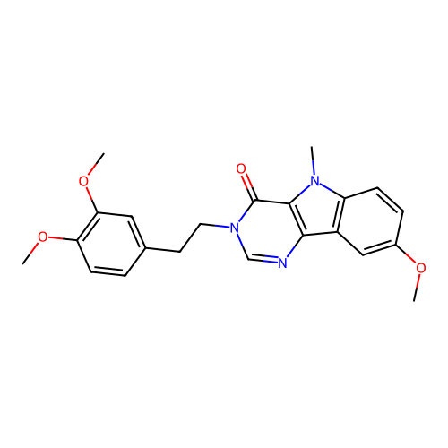 3-(3,4-dimethoxyphenethyl)-8-methoxy-5-methyl-3H-pyrimido[5,4-b]indol-4(5H)-one structure