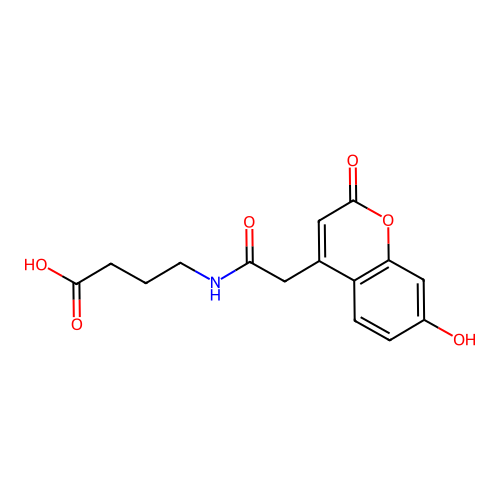 4-(2-(7-hydroxy-2-oxo-2H-chromen-4-yl)acetamido)butanoic acid structure