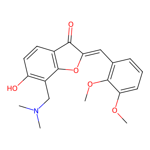 (Z)-2-(2,3-dimethoxybenzylidene)-7-((dimethylamino)methyl)-6-hydroxybenzofuran-3(2H)-one structure