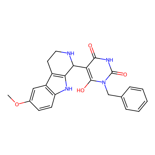 3-benzyl-6-hydroxy-5-(6-methoxy-2,3,4,9-tetrahydro-1H-pyrido[3,4-b]indol-1-yl)pyrimidine-2,4(1H,3H)-dione structure