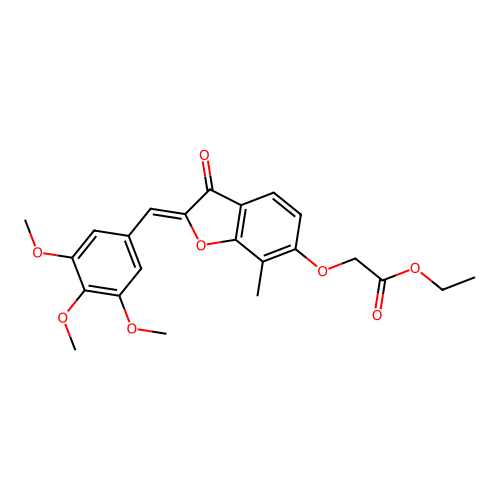 (Z)-ethyl 2-((7-methyl-3-oxo-2-(3,4,5-trimethoxybenzylidene)-2,3-dihydrobenzofuran-6-yl)oxy)acetate structure