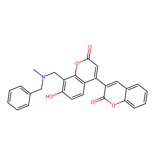 8-[[Benzyl(methyl)amino]methyl]-7-hydroxy-4-(2-oxochromen-3-yl)chromen-2-one structure