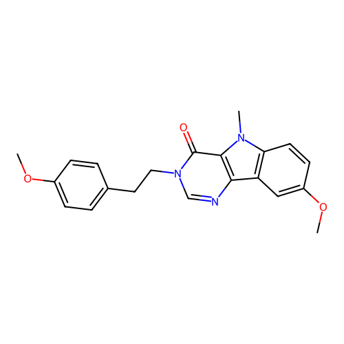 8-methoxy-3-(4-methoxyphenethyl)-5-methyl-3H-pyrimido[5,4-b]indol-4(5H)-one structure