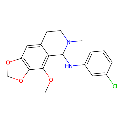 N-(3-chlorophenyl)-4-methoxy-6-methyl-5,6,7,8-tetrahydro-[1,3]dioxolo[4,5-g]isoquinolin-5-amine structure