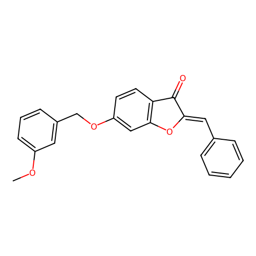 (2Z)-2-benzylidene-6-[(3-methoxybenzyl)oxy]-1-benzofuran-3(2H)-one structure
