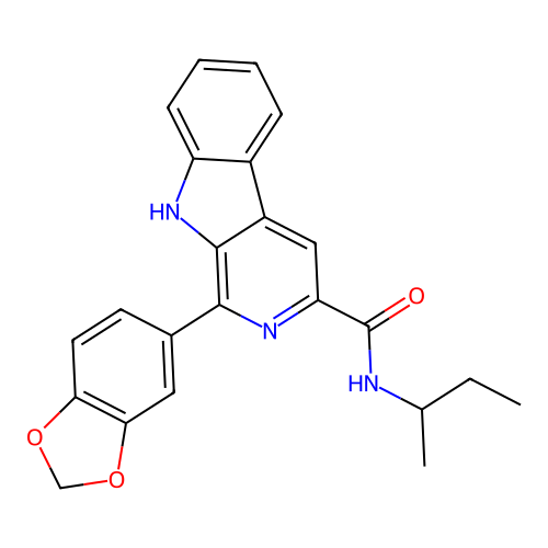 1-(1,3-benzodioxol-5-yl)-N-(butan-2-yl)-9H-beta-carboline-3-carboxamide structure