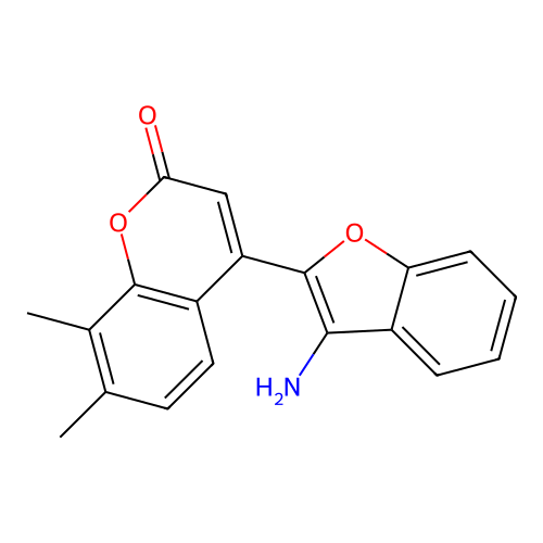 4-(3-aminobenzofuran-2-yl)-7,8-dimethyl-2H-chromen-2-one structure