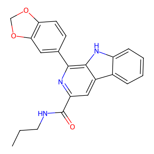 1-(1,3-benzodioxol-5-yl)-N-propyl-9H-beta-carboline-3-carboxamide structure