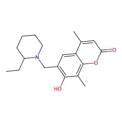 6-[(2-ethylpiperidino)methyl]-7-hydroxy-4,8-dimethyl-2H-chromen-2-one structure