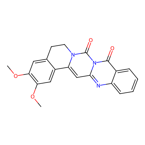 2,3-dimethoxy-5,6-dihydroisoquinolino[2',1':3,4]pyrimido[6,1-b]quinazoline-8,10-dione structure