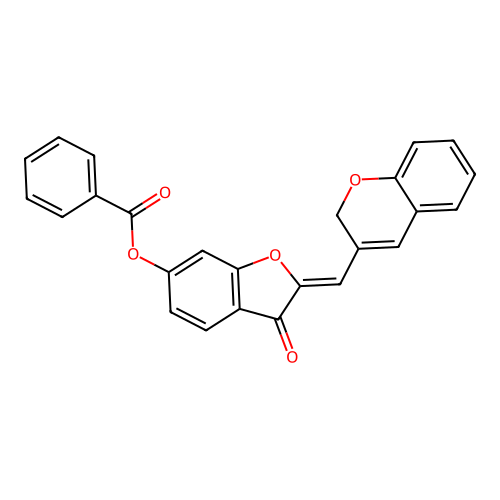 2-(2H-chromen-3-ylmethylene)-3-oxobenzo[3,4-b]furan-6-yl benzoate structure