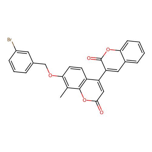 7'-((3-bromobenzyl)oxy)-8'-methyl-2H,2'H-[3,4'-bichromene]-2,2'-dione structure