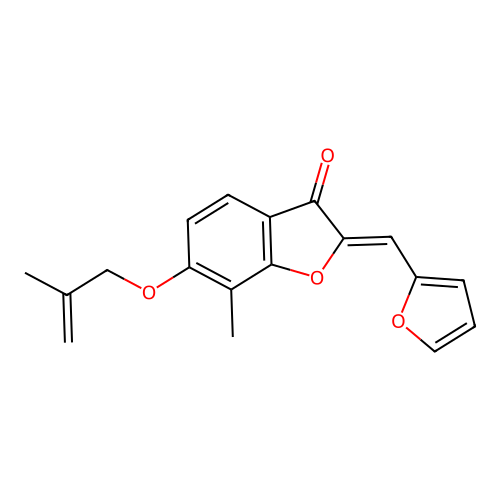 (Z)-2-(furan-2-ylmethylene)-7-methyl-6-((2-methylallyl)oxy)benzofuran-3(2H)-one structure