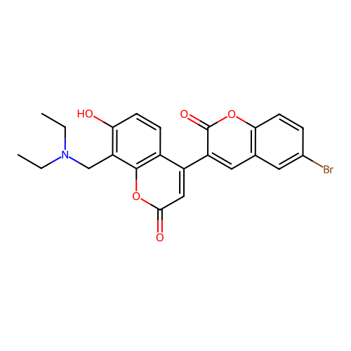 3-{8-[(Diethylamino)methyl]-7-hydroxy-2-oxochromen-4-yl}-6-bromochromen-2-one structure
