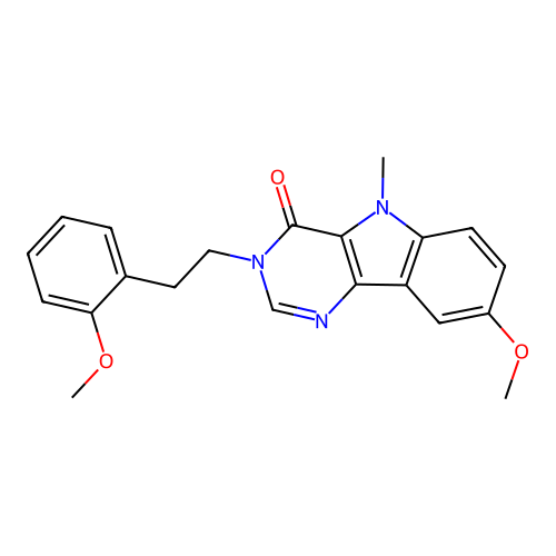 8-Methoxy-3-[2-(2-methoxyphenyl)ethyl]-5-methylpyrimido[5,4-b]indol-4-one structure