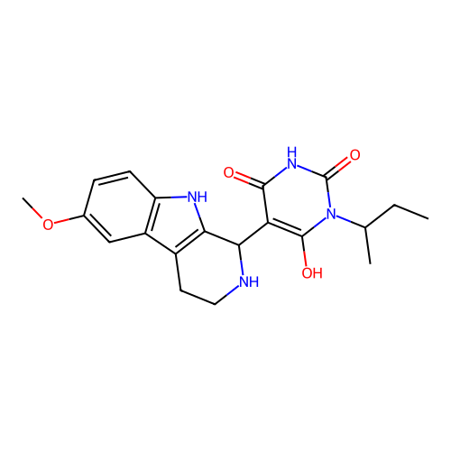 3-(sec-butyl)-6-hydroxy-5-(6-methoxy-2,3,4,9-tetrahydro-1H-pyrido[3,4-b]indol-1-yl)pyrimidine-2,4(1H,3H)-dione structure