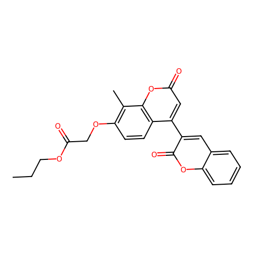 propyl [(8'-methyl-2,2'-dioxo-2H,2'H-3,4'-bichromen-7'-yl)oxy]acetate structure