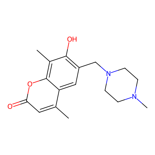7-hydroxy-4,8-dimethyl-6-[(4-methylpiperazino)methyl]-2H-chromen-2-one structure