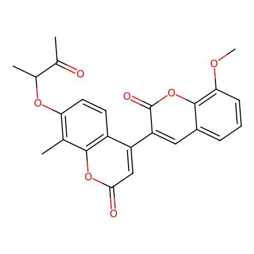 8-methoxy-8'-methyl-7'-((3-oxobutan-2-yl)oxy)-2H,2'H-[3,4'-bichromene]-2,2'-dione structure