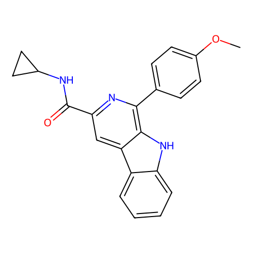 N-cyclopropyl-1-(4-methoxyphenyl)-9H-pyrido[3,4-b]indole-3-carboxamide structure