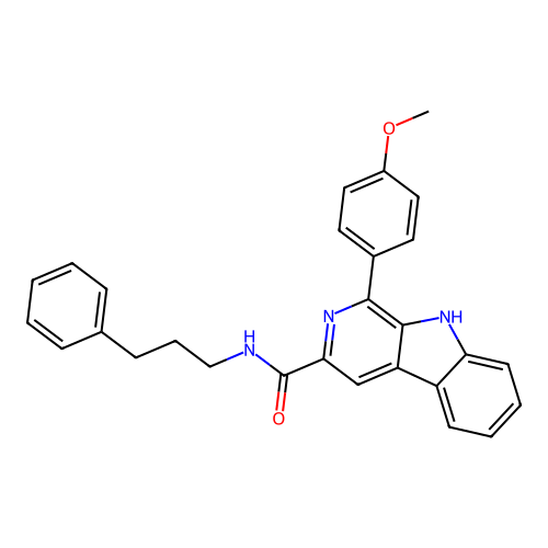 1-(4-methoxyphenyl)-N-(3-phenylpropyl)-9H-pyrido[3,4-b]indole-3-carboxamide structure