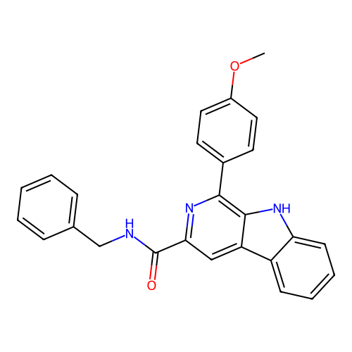 N-benzyl-1-(4-methoxyphenyl)-9H-pyrido[3,4-b]indole-3-carboxamide structure