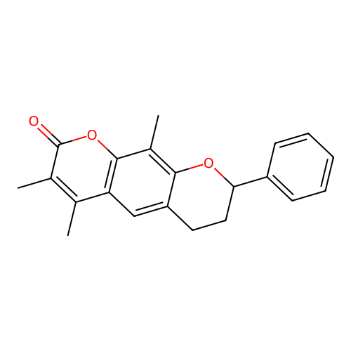 3,4,10-trimethyl-8-phenyl-7,8-dihydropyrano[3,2-g]chromen-2(6H)-one structure