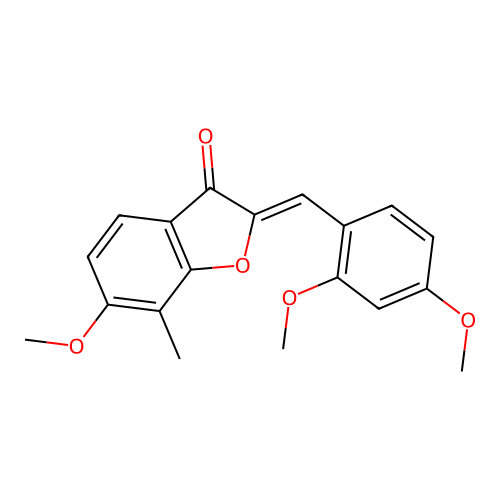 (Z)-2-(2,4-dimethoxybenzylidene)-6-methoxy-7-methylbenzofuran-3(2H)-one structure
