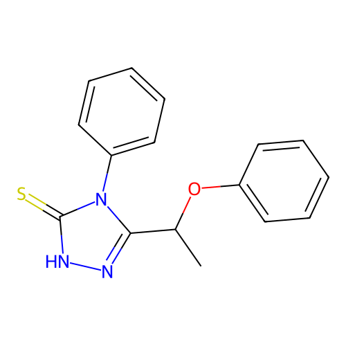 5-(1-Phenoxy-ethyl)-4-phenyl-4H-[1,2,4]triazole-3-thiol structure