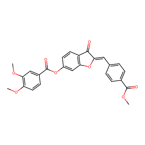 (Z)-2-(4-(methoxycarbonyl)benzylidene)-3-oxo-2,3-dihydrobenzofuran-6-yl 3,4-dimethoxybenzoate structure