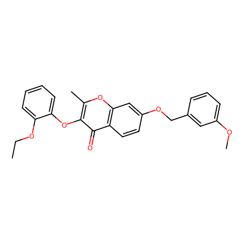 3-(2-Ethoxyphenoxy)-7-[(3-methoxyphenyl)methoxy]-2-methylchromen-4-one structure