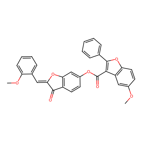 (Z)-2-(2-methoxybenzylidene)-3-oxo-2,3-dihydrobenzofuran-6-yl 5-methoxy-2-phenylbenzofuran-3-carboxylate structure