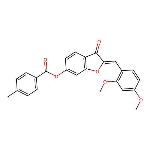 (2Z)-2-(2,4-dimethoxybenzylidene)-3-oxo-2,3-dihydro-1-benzofuran-6-yl 4-methylbenzoate structure
