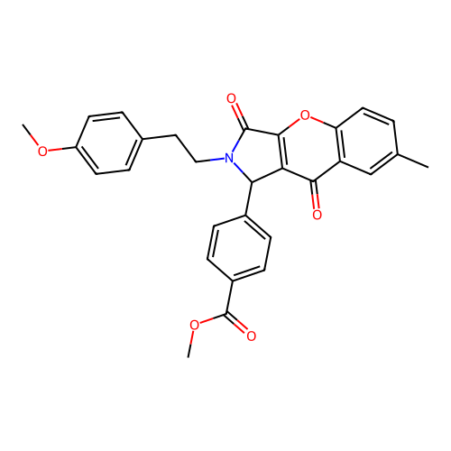 methyl 4-(2-(4-methoxyphenethyl)-7-methyl-3,9-dioxo-1,2,3,9-tetrahydrochromeno[2,3-c]pyrrol-1-yl)benzoate structure