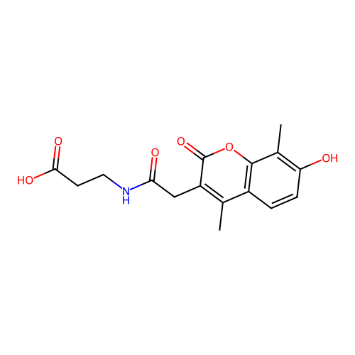 N-[(7-hydroxy-4,8-dimethyl-2-oxo-2H-chromen-3-yl)acetyl]-beta-alanine structure