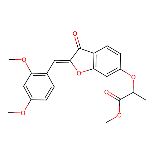 (Z)-methyl 2-((2-(2,4-dimethoxybenzylidene)-3-oxo-2,3-dihydrobenzofuran-6-yl)oxy)propanoate structure