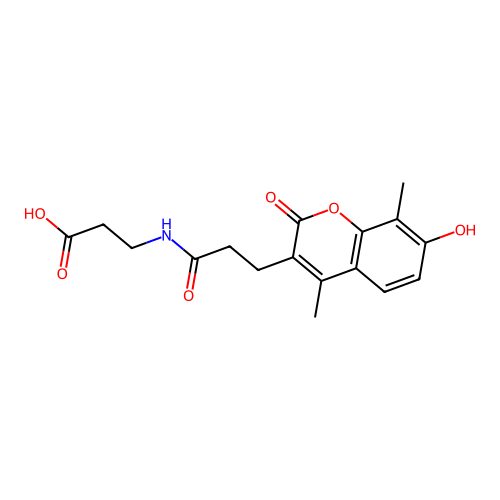 3-(3-(7-hydroxy-4,8-dimethyl-2-oxo-2H-chromen-3-yl)propanamido)propanoic acid structure