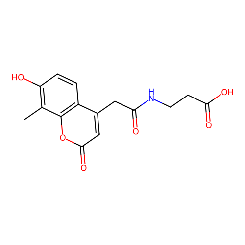 3-(2-(7-hydroxy-8-methyl-2-oxo-2H-chromen-4-yl)acetamido)propanoic acid structure