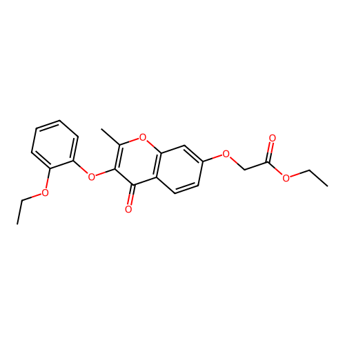 ethyl 2-((3-(2-ethoxyphenoxy)-2-methyl-4-oxo-4H-chromen-7-yl)oxy)acetate structure