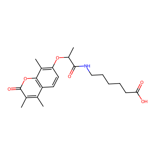 6-({2-[(3,4,8-trimethyl-2-oxo-2H-chromen-7-yl)oxy]propanoyl}amino)hexanoic acid structure