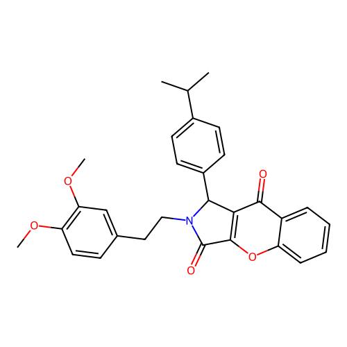 2-(3,4-dimethoxyphenethyl)-1-(4-isopropylphenyl)-1,2-dihydrochromeno[2,3-c]pyrrole-3,9-dione structure