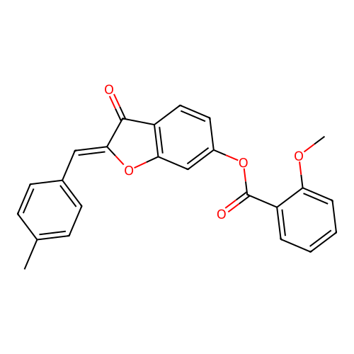 2-[(4-Methylphenyl)methylene]-3-oxobenzo[3,4-b]furan-6-yl 2-methoxybenzoate structure
