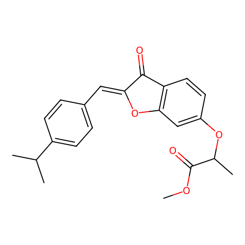 (Z)-methyl 2-((2-(4-isopropylbenzylidene)-3-oxo-2,3-dihydrobenzofuran-6-yl)oxy)propanoate structure