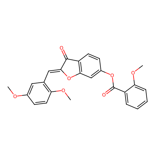 (Z)-2-(2,5-dimethoxybenzylidene)-3-oxo-2,3-dihydrobenzofuran-6-yl 2-methoxybenzoate structure