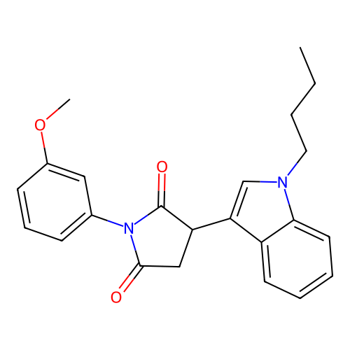 3-(1-butyl-1H-indol-3-yl)-1-(3-methoxyphenyl)pyrrolidine-2,5-dione structure