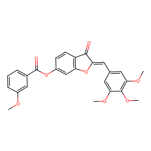 (Z)-3-oxo-2-(3,4,5-trimethoxybenzylidene)-2,3-dihydrobenzofuran-6-yl 3-methoxybenzoate structure