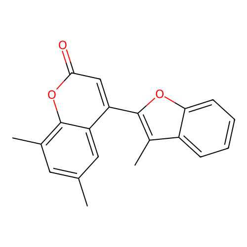 6,8-dimethyl-4-(3-methylbenzofuran-2-yl)-2H-chromen-2-one structure