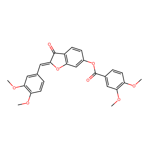 (Z)-2-(3,4-dimethoxybenzylidene)-3-oxo-2,3-dihydrobenzofuran-6-yl 3,4-dimethoxybenzoate structure