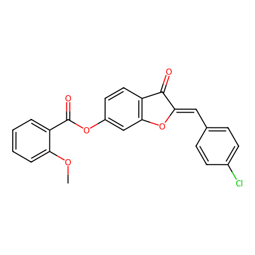 2-[(4-Chlorophenyl)methylene]-3-oxobenzo[3,4-b]furan-6-yl 2-methoxybenzoate structure